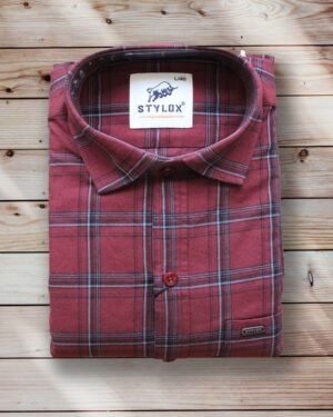 Brick Red Check Shirt (2)