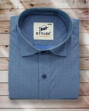 Dark Blue Printed Shirt (1)