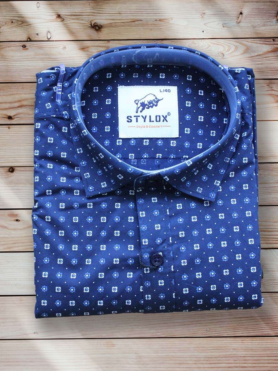 Dark Blue Printed Shirt (2)