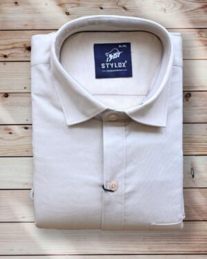 Light Cream Plain Shirt (2)