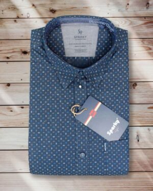 Medium Dark Blue Printed Shirt (1)