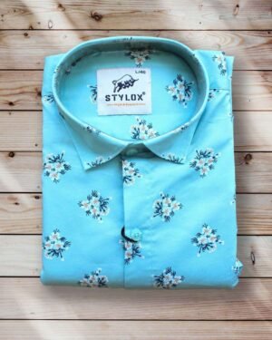 Printed Aqua Shirt (2)