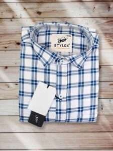 White and Blue Checks Shirt (2)