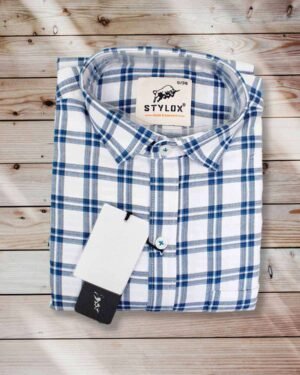 White and Blue Checks Shirt (2)