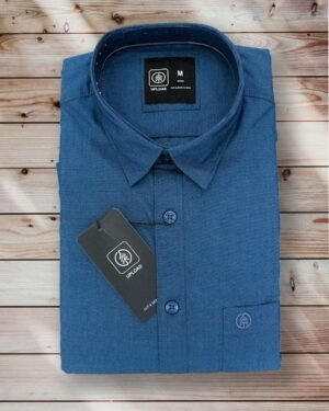 Yale Blue Plain Shirt (2)
