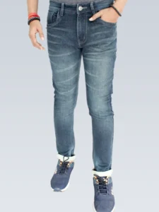 Men's Slim Fit Mid Rise Light Slate Grey Jeans.