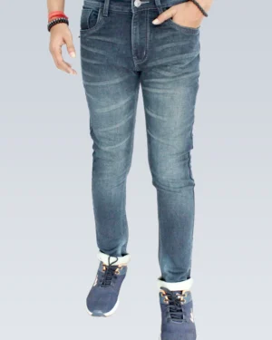 Men's Slim Fit Mid Rise Light Slate Grey Jeans.