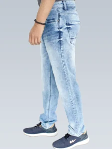 Men's Comfort Fit Mid Rise Cerulean Frost Blue Jeans.